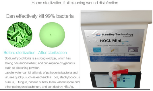 Electrolyzed Water System - Portable Hypochlorous Acid Generator - HOCL Hypochlorous Mist - Hypochlorous Solution Generator-Hypochlorous acid-PH5.5-6.5 7.5L Capacity-200ppm/500ppm/1000ppm-HOCI/HCIO/HOCL