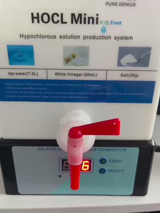 Electrolyzed Water System-Portable Hypochlorous Acid Generator-HOCL Hypochlorous Mist-Hypochlorous Solution Generator-Hypochlorous Acid-PH5.5-6.5 7.5L Capacity-200ppm/500ppm/1000ppm-HOCI/HCIO/HOCL